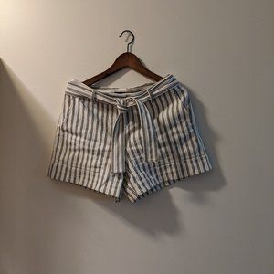 LOFT Black and White Strip Shorts